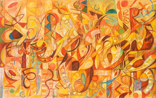 Primary Groove by Cedric Cox, 7x5 feet