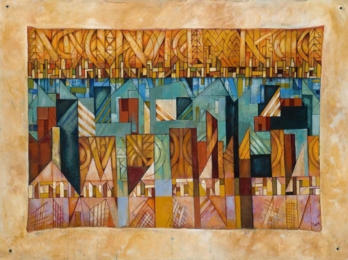 Horizons by Cedric Cox, 64x48 inches, acrylic on unstretched canvas mounted to canvas