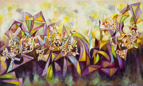 Diamond Thrust, by Cedric Michael Cox, 36 x 48 inches, acrylic on canvas