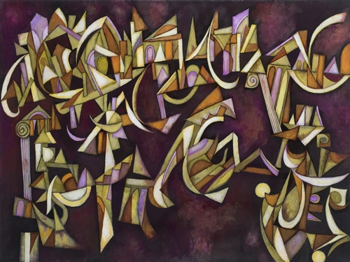 Tomlin's Towers, by Cedric Michael Cox, 36 x 48 inches, acrylic on canvas 