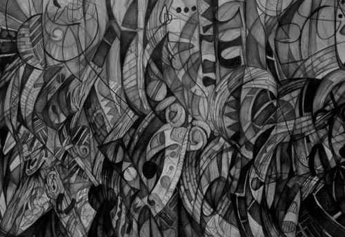 The Rapture by Cedric Cox, 60x40 inches, graphite on paper