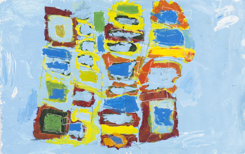 Item # 7 Acrylic on primed paper  dry mounted to  foam core