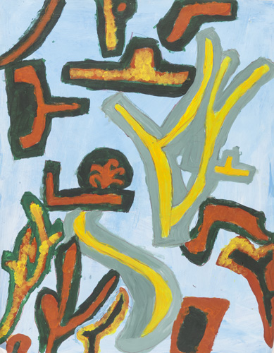 Item # 17 Acrylic on primed paper  dry mounted to  foam core