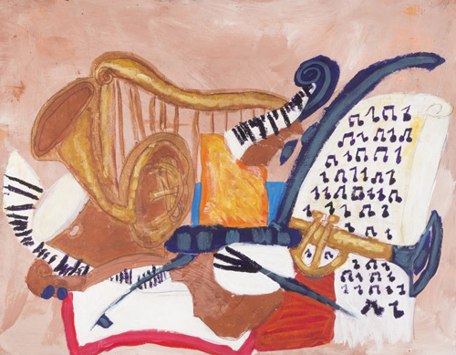 Item # 18 Acrylic on primed paper  dry mounted to  foam core