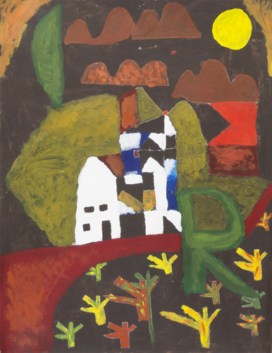 Item # 6 Acrylic on primed paper  dry mounted to  foam core