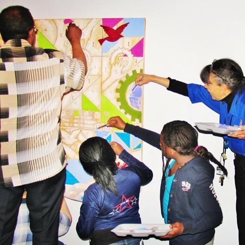 black people painting