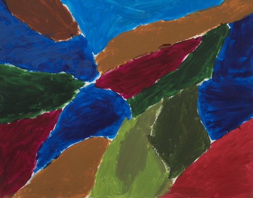 Item # 29 landscape Shapes acrylic on paper 12 x 14 inches