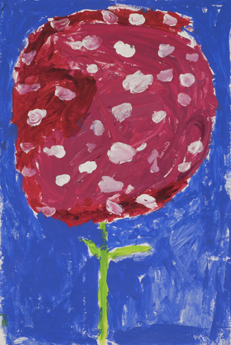 Item # 8 The Lady bug Flower acrylic on paper 12 x 17 inches