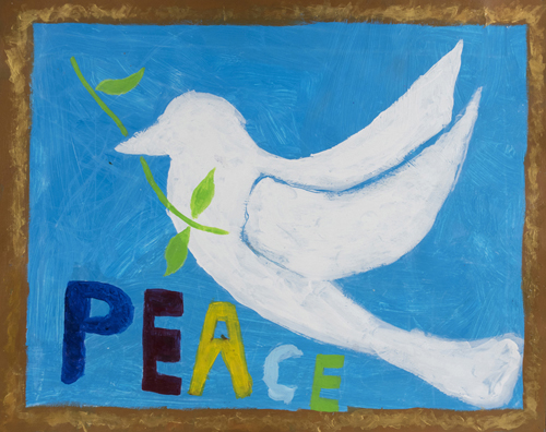Little Dove by Sarah Osman 3rd grade, 22 x 28 inches, acrylic on paper 