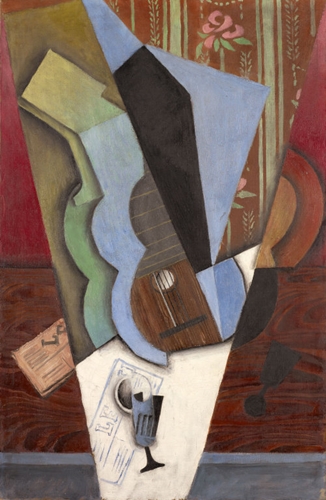 Abstraction guitar and glass 1913 by Juan Gris