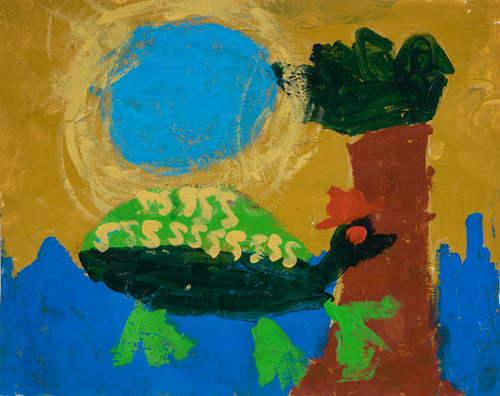  2nd grade “Turtle and His Hat” 11”x13” Acrylic on paper Artwork inspired by students’ favorite animal 