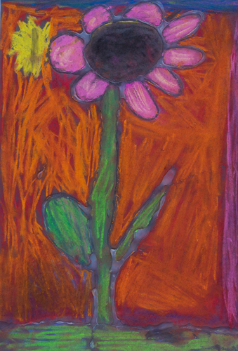 Item No. 40 Kindergartner 18”x 12” Chalk pastel on paper 