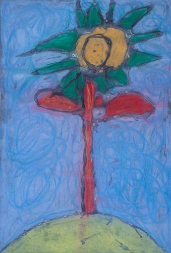 Item No. 36 Kindergartner 18”x12” Chalk pastel on paper 
