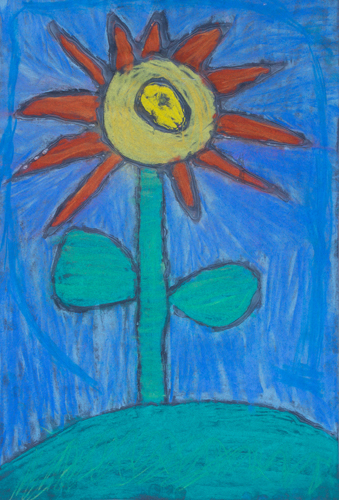 Item No. 39 2nd grader 18”x12” Chalk pastel on paper 