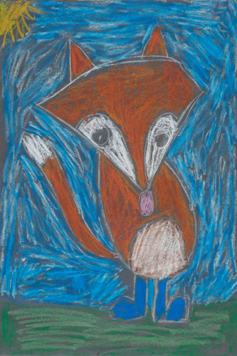 Item No. 10 Oil Pastel on paper 16 x 12 inches 2nd Grader at St. Francis Seraph School 