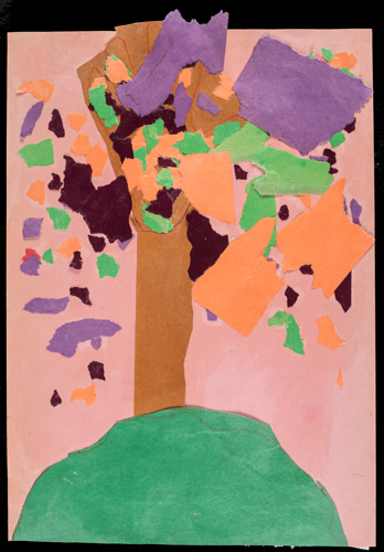 Item No. 16 Paper collage 16 x 12 inches Kindergartner at  St. Francis Seraph School 