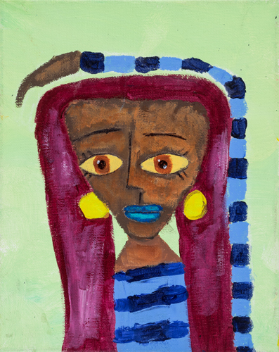 Item No. 3 Acrylic on canvas 10 x 8 inches 6th Grader at  St. Francis Seraph School 